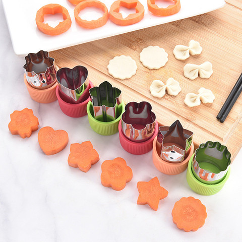 9 Pcs Stainless Steel Fruit Vegetable Cutter Shapes Set Mini Cookie Slicer Mold