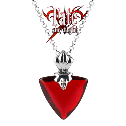 Fate stay Night Tohsaka Rin Necklace Girls Women's Choker  Anime Jewelry Red Crystal Pendant Necklaces Cosplay Party Accessories ► Photo 1/6