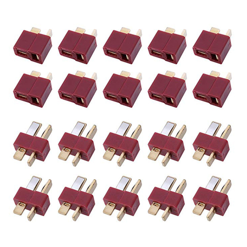 FATJAY  10pcs/5 Pairs T-Plug Connectors Male & Female Deans Style For RC LiPo Battery Pack ESC Electric Engine Motor Parts ► Photo 1/5