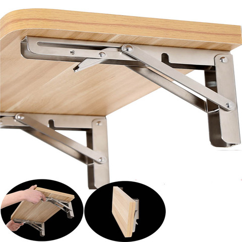 2PCS 10 Inch Length Triangle Folding Angle Bracket Adjustable Wall Mounted Durable Bearing Shelf Bracket DIY Home Table Bench ► Photo 1/4