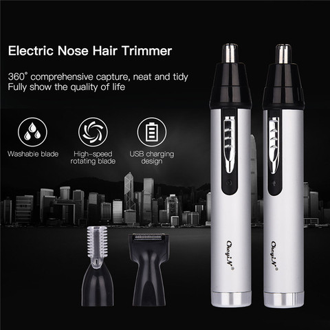 CkeyiN 3 in1 Electric Ear Nose Trimmer for Men's Shaver Rechargeable Hair Removal Eyebrow Trimer Safe Lasting Face Care Tool Kit ► Photo 1/6