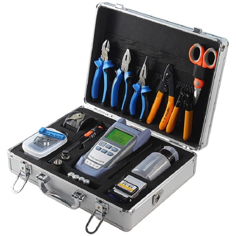 22PCS FTTH FIber Optic toolbox FIber Optic Meter+10MW VFL Visual Fault Locator and FC-6S Fiber Cleaver and Fiber Stripping ► Photo 1/2