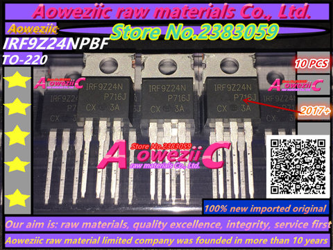 Aoweziic 2017+ 100% new imported original  IRF9Z24NPBF IRF9Z24N  F9Z24N  TO-220 P channel 12A 55V welder common FET ► Photo 1/2