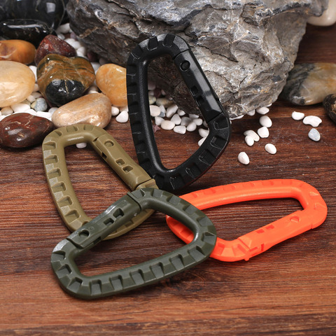 Pocket D-Shape 200LB Mountaineering Buckle Snap Clips Plastic Steel Climbing Carabiner Hanging Keychain Hook Outdoor Multi Tools ► Photo 1/6