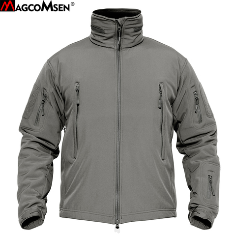 MAGCOMSEN Jackets Men Winter Softshell Fleece Tactical Jackets Army Military Hooded Coats Waterproof Windbreaker Hike Clothing ► Photo 1/6