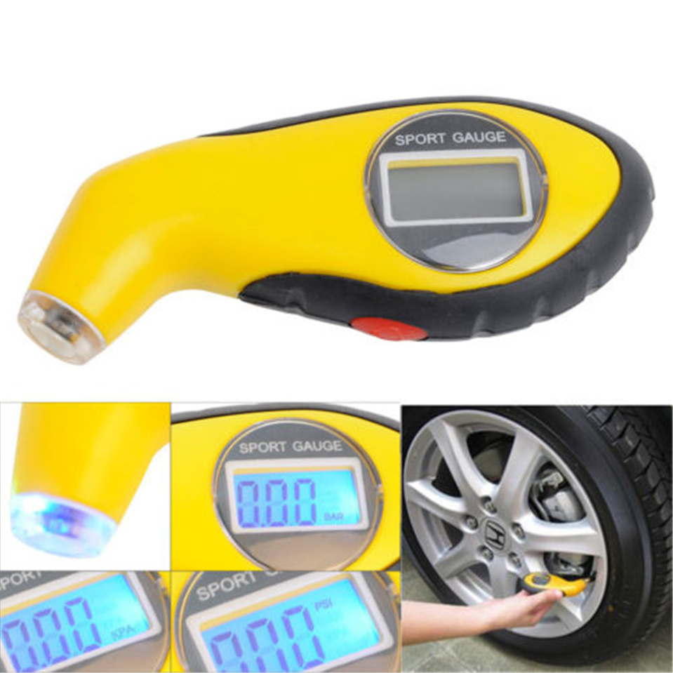 LCD Digital Tire Tyre Air Pressure Gauge Tester Tool Meter For Car Motorcycle 