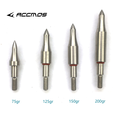 DIY 75 100 125 150 200 250 300 Grain Stainless Steel Arrow Point Tip For OD7.6mm 7.9mm Arrow Shaft  Broadhead Arrow Head ► Photo 1/6