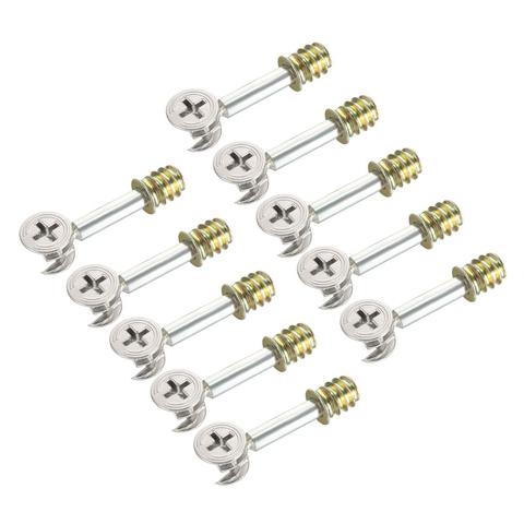 uxcell New Hot 10 Sets Furniture Side Connecting Fastener Cam Fitting Dowel Pre-inserted Nut Joint Connector 15x12mm ► Photo 1/5