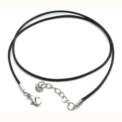 NK697 Hot 2.0mm Clasp String Black PU Leather Cords Rope Necklace For Women DIY Chain Necklace Accessories Jewelry Findings ► Photo 1/2