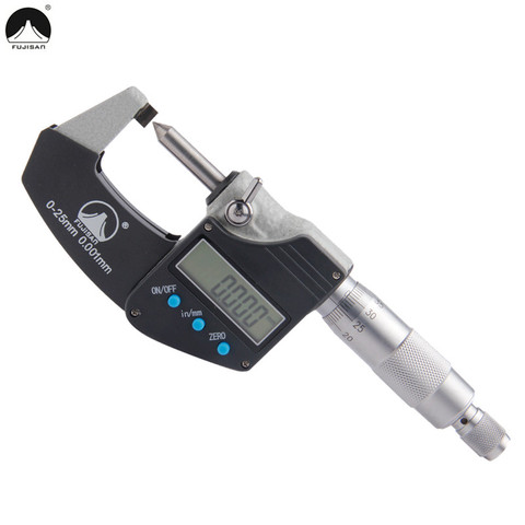 FUJISAN Single Point Digital Micrometer 0-25mm/0.001 Probe 60 degree inch/mm Blade Tip Brobe Caliper Mesauring Tools ► Photo 1/6