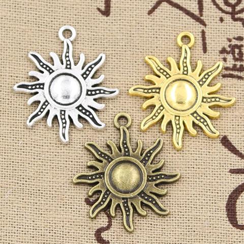 15pcs Charms Sun 28x24mm Antique charms,pendant fit,Vintage Tibetan Bronze Silver Color golden,DIY For Bracelet Necklace ► Photo 1/1