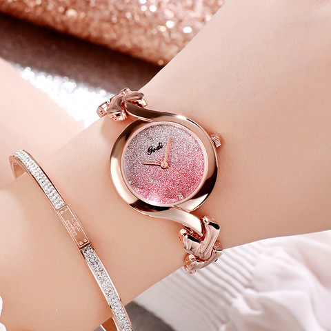 GEDI Personality fashion Lady's Bracelet Quartz Watch Rose Gold Female Wristwatch Leisure Women Watch Dress Watch Hot selling ► Photo 1/1