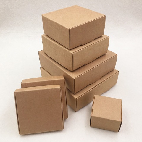 24pcs/lot 7 sizes Small Kraft cardboard packing gift box handmade soap candy For Wedding Decorations Event Party Supplies ► Photo 1/6