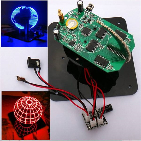 Free Shipping Factory Price DIY Spherical Rotating LED Kit POV Soldering Training Kit blue and red colors for choosing ► Photo 1/5