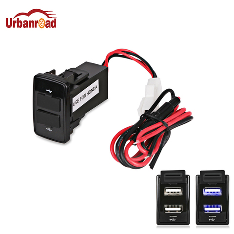 Urbanroad 1PCS 12V Dual USB Port Socket Adapter 5V 2.1A Car Charger Power For Mitsubishi Suzuki Honda Mazda Car Styling ► Photo 1/6