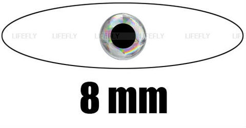 8mm 3D Silver / Wholesale 1000 Soft Molded 3D Holographic Fish Eyes, Fly, Jig, Lure, 5/16
