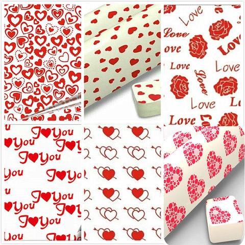 10PCS chocolate transfer paper cake shop baking mold love printing transfer paper heart-shaped LOVE Valentine's Day love ► Photo 1/3