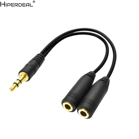 HIPERDEAL 3.5mm Stereo Audio Male to 2 Female Headset Mic Y Splitter Cable Adapter Oct30HW ► Photo 1/6