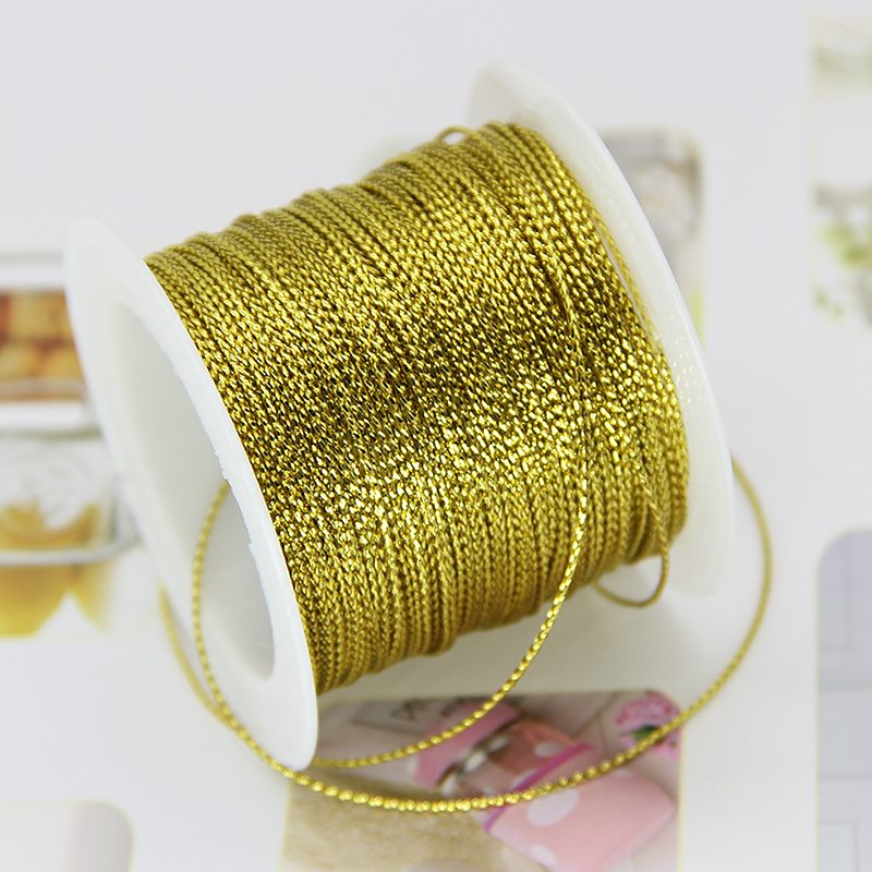 1pcs 12ply 110 yard Gold Foil Metallic Bakers Twine Gold Silver Sparkly  Glitter String Wedding baker twine wrap presents