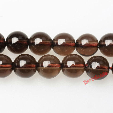Free Shipping Natural Stone Smooth Smoky black Quartz Loose Beads 16