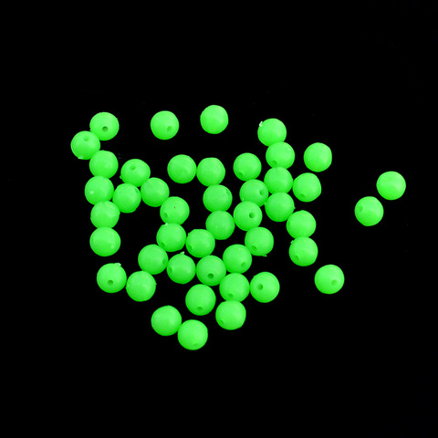 Luminous Fishing Beads 100pcs/lot Soft Rubber Floating Fluorescent Green Fishing Beads Diameter 4mm/5mm/6mm/7mm/8mm ► Photo 1/4
