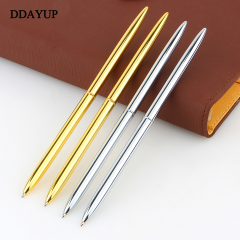 Mont Boligrafos Slim Light Gold And Silver Color Rotating Ballpoint Pen Slender Commercial Metal Oily Gift ► Photo 1/6