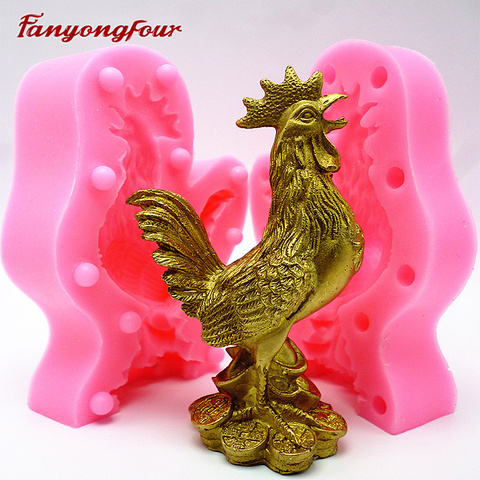 3D Cock Chicken Fondant Molds Gum Paste Chocolate Mould Flexible Silicone Soap Mold Kitchen Baking Cake Decorating Tools ► Photo 1/6