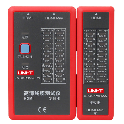 UNI-T UT681HDMI Cable Lan Tester Network HDMI/MINI-HDMI test Full display/Scan test mode Manual/Auto Power Off LED Display CE ► Photo 1/1