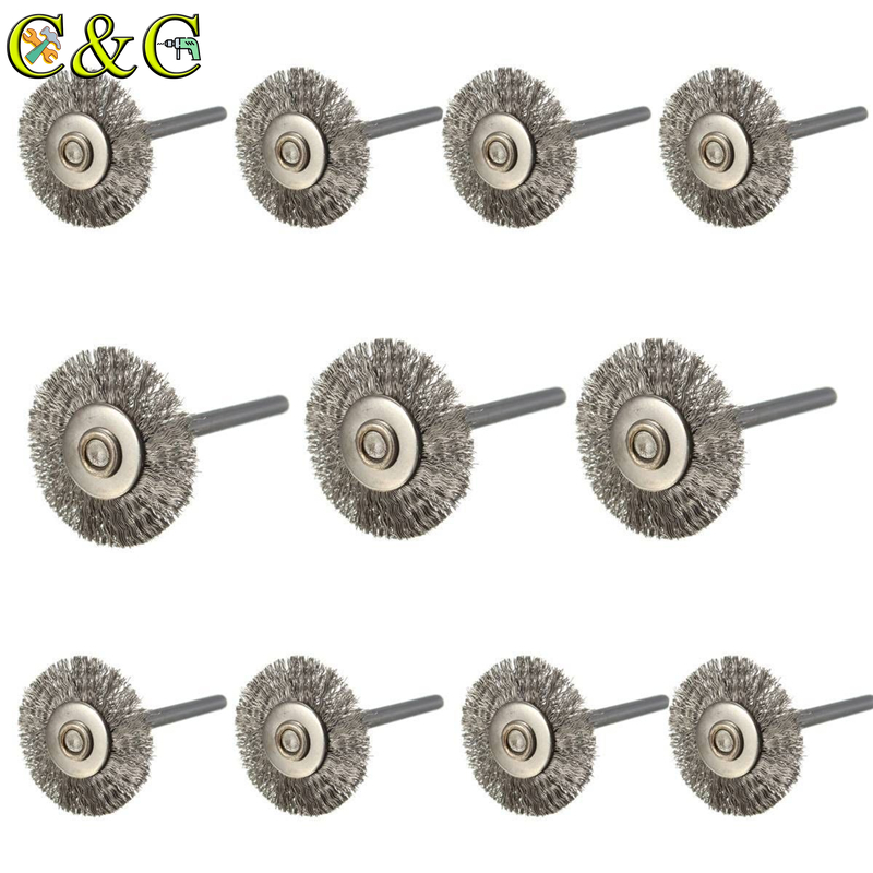 10pcs Nylon Wire Wheel Brush Buffing Dremel Rotary Die Grinder Polishing Drill 