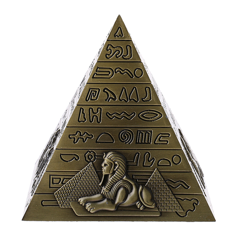 Metal Handicrafts Egyptian Pyramids Building Model Home Bookshelf Ornament Bronze ► Photo 1/6