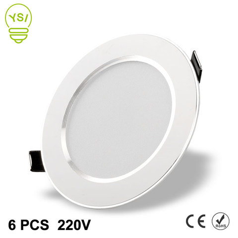 6Pcs 220V 230V Led Downlight 3W 5W 7W 9W 12W 15W LED Ceiling Round Recessed Lamp LED Spot Light For Bathroom Kitchen ► Photo 1/6