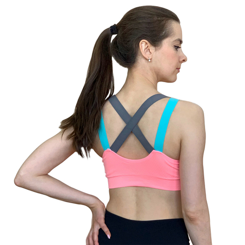 Sports Bra Padded Top for Fitness Nylon Breathable Active Wear