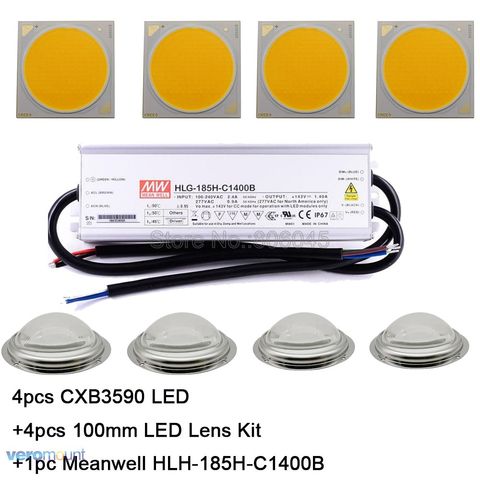 Cree CXB3590 LED Plant Grow Light 3000K 3500K 5000K 80 CRI 36V COB LED Array with Lens & Meanwell Driver DIY Module ► Photo 1/6