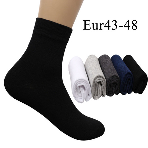 10PCS=5 Pairs Mens Cotton Dress Socks Plus Large Big Size 44, 45, 46, 47, 48, Business Dress Socks Calcetines Classic Sox Meias ► Photo 1/6