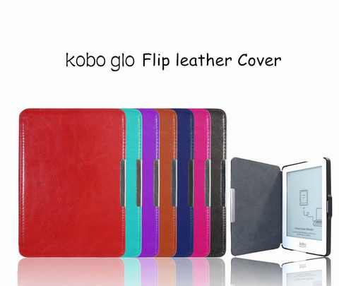 PU Flip Case for Kobo Glo Leather Cover eBook Reader N613 Protective Case with Magnet closure ► Photo 1/6