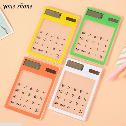 Portable LCD 8 Digit Touch Screen Ultra slim Transparent Solar Calculator Clear Scientific Calculator Student School Office ► Photo 1/1