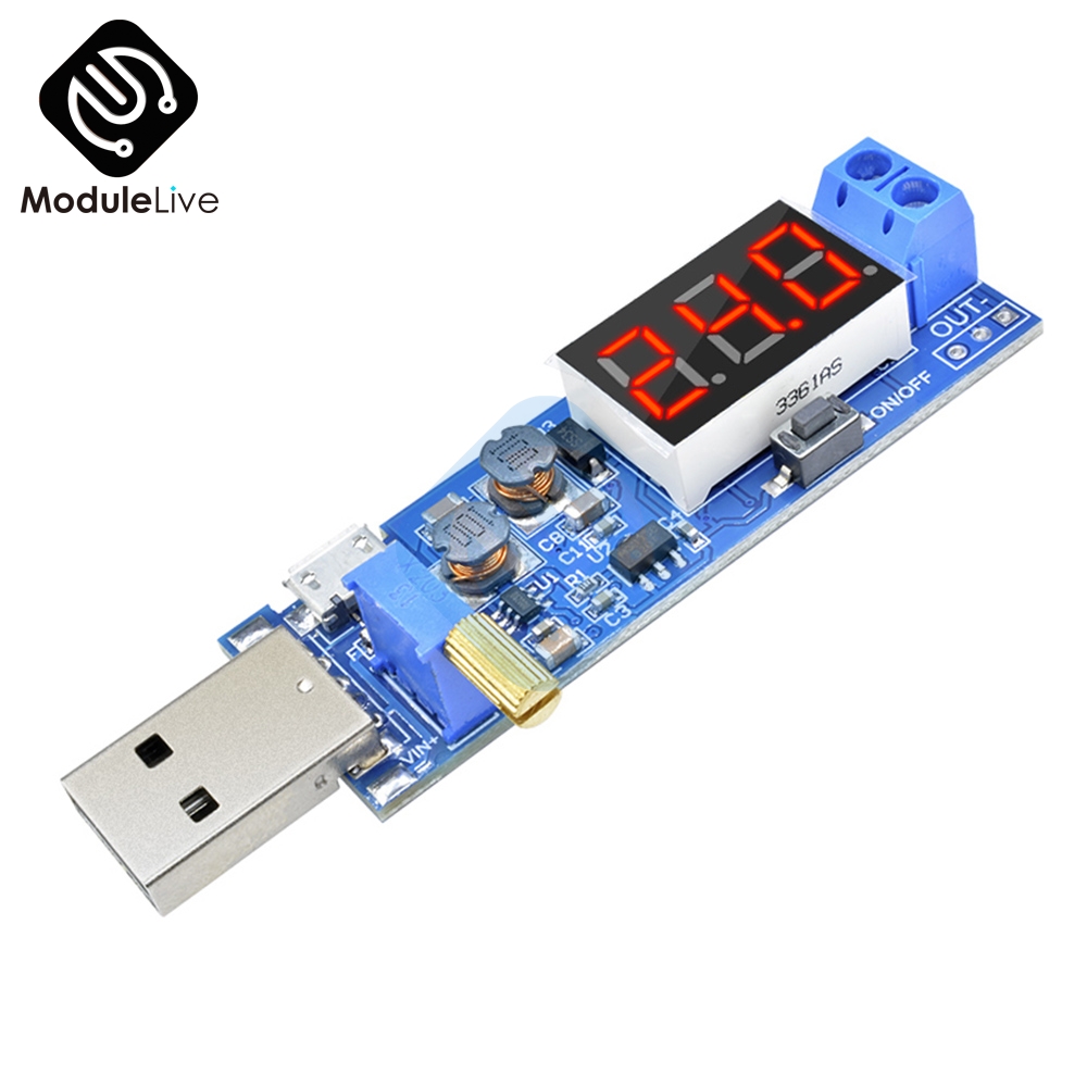 DC-DC USB Step UP/Down Adjustable Converter 5V to 1.2V-24V Power Supply Module 