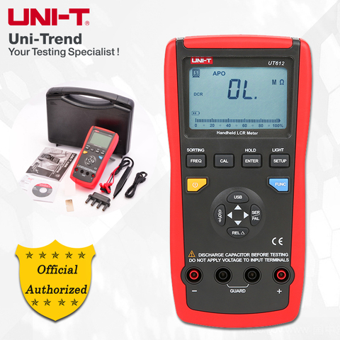 UNI-T UT612 100KHz LCR Meter; Frequency/Resistance/Inductance/Capacitor Test Table, Data Storage/Analog Bar Graph/Relative Mode ► Photo 1/6