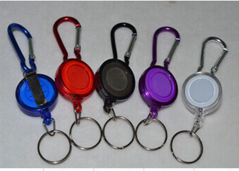 Mulitifunctional Badge Reel Retractable Keychain Recoil ID Card Holder Keyring Key Chains Steel Cord ► Photo 1/6