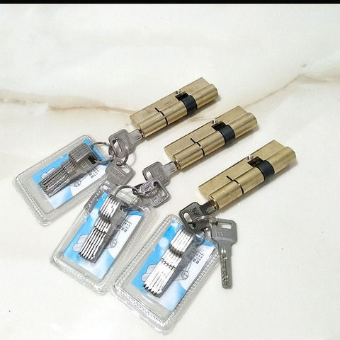 Pure copper AB lock core 105mm Cylinder AB Key Anti-Theft Entrance Brass Door Lock single row marble lock core ► Photo 1/5