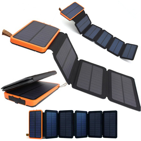 KERNUAP Folding Solar panel 12W 10W sunpower battery 30000mah solar celles universal Phones power bank Charger Outdoors External ► Photo 1/6