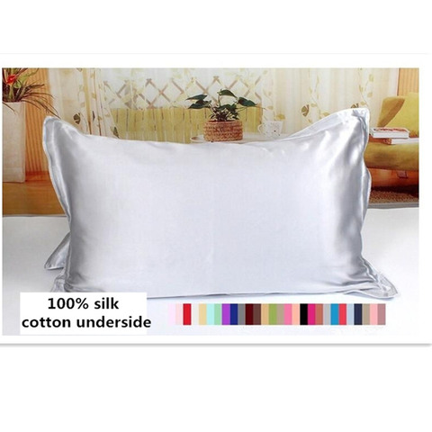 One Side 100% Mulberry Silk Pillowcases Envelope Pure Silk Pillow Case Pillowcase for Healthy Sleep Multicolor ► Photo 1/6