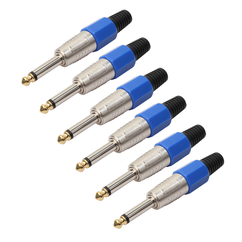 6pcs/lot connector mono audio plug jack 6.35mm amplifier microphone plug 6.35 mono sophomore core Drop shipping ► Photo 1/1