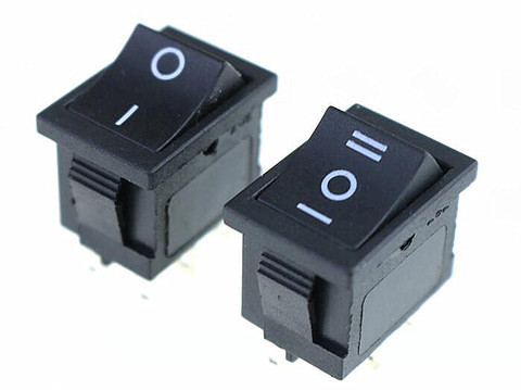 1pcs 2 position rocker switch 6 pins on off /  on offon snap switch KCD1 black ► Photo 1/4