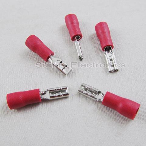 100 Pcs 2.8mm Red Female Electrical  Connector Insulated Crimp Terminal Spade ► Photo 1/1