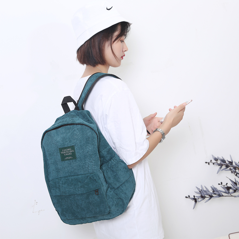 SMILEQ Fashion Women Backpacks Girls Mini Corduroy Schoolbags Travel Shoulder Bag 