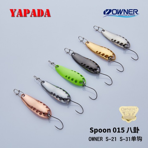 YAPADA Spoon 015 Gossip 2.5-7.5g OWNER Single Hook 30-45mm Multicolor Metal Zinc alloy Spoon Fishing Lures ► Photo 1/6