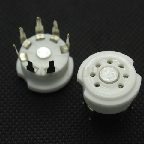 2PCS PCB Mount 7pin Ceramic Vacuum tube socket for 6Z4 EAA91 EC92 EF95 EZ90 6X4 Hifi Audio TUBE AMP DIY ► Photo 1/1