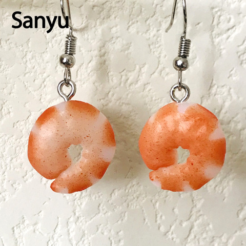New Original Design Funny Orange Shrimp Meat Drop Earrings Lovely Fashion Seafood Dangle Earrings for Female 2022 Trendy Brincos ► Photo 1/6