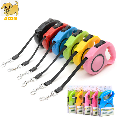 Retractable Dog Leashes Automatic Flexible Candy Color Puppy Cat Strong Nylon Rope Collar Leash 3M For Small Dogs Pet Supplier ► Photo 1/6